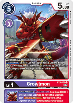 Growlmon EX3-057 - Draconic Roar - Common