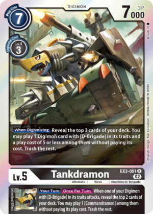 Tankdramon EX3-051 - Draconic Roar - Rare