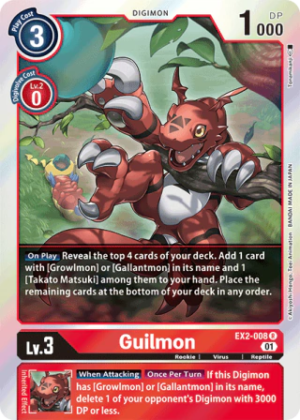 Guilmon EX2-008 Rare Digital Hazard