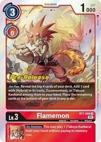 Flamemon Rare BT7-008 R Prerelease Promo