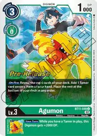 Agumon - Uncommon - BT11-046 U - Dimensional Phase Pre-Release Cards