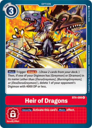 Heir Of Dragons - Great Legend - BT4-099 U