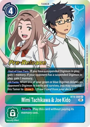 Mimi Tachikawa & Joe Kido - X Record Pre-Release Cards (BT09_PR)