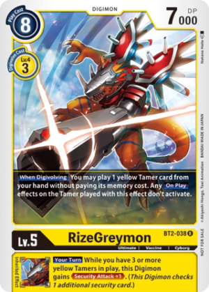RizeGreymon - BT2-038 R - Official Tournament Pack Vol. 2 Promo