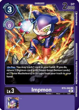 Impmon (April 2023 Beelzemon Special) - Starter Deck 14: Beelzemon Advanced Deck Set Pre-Release Cards (ST-14_PR)