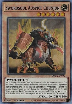Swordsoul Auspice Chunjun - Burst of Destiny (BODE) (SUPER RARE)