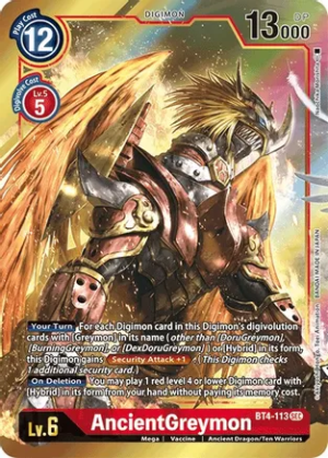 AncientGreymon (Alternate Art) – Great Legend – BT4-113 SEC