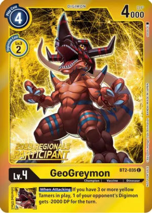 GeoGreymon (2023 Regionals Participant) - Release Special Booster (BT01-03)