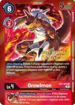 Growlmon (2023 Regionals Participant) - Digital Hazard (EX02)