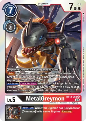 MetalGreymon – BT12-068 – Across Time – Rare