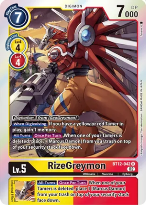 RizeGreymon – BT12-042 – Across Time – Rare