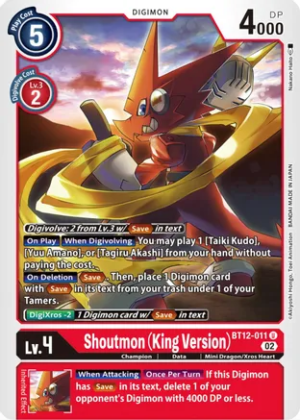 Shoutmon – King Version – – BT12-011 – Across Time – Uncommon