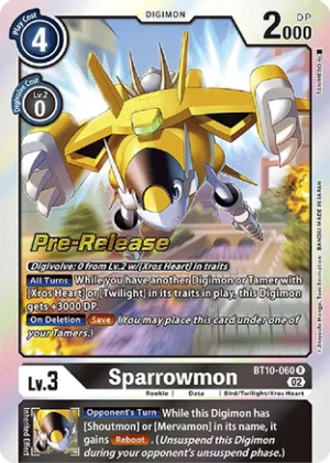 Sparrowmon - Xros Encounter Pre-Release Cards (BT10_PR)