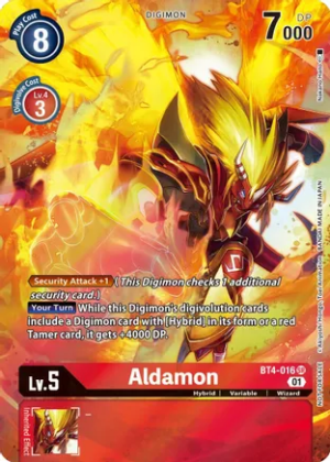 Aldamon – BT4-016 SR – 1 Year Anniversary Box Topper Promo
