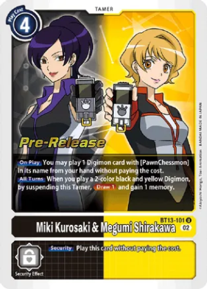 Miki Kurosaki & Megumi Shirakawa - Versus Royal Knight Booster Pre-Release Cards (BT13_PR)