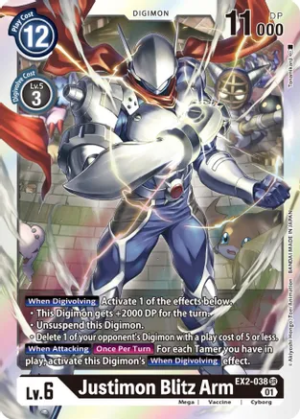 Justimon: Blitz Arm EX2-038 Super Rare Digital Hazard