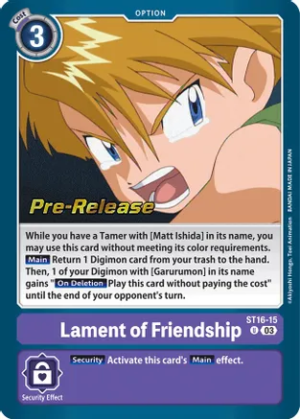 Lament of Friendship - Starter Deck 16: Wolf of Friendship Pre-Release Cards (ST-16_PR)