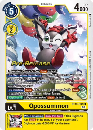 Opossummon - Across Time Pre-Release Cards (BT12_PR)