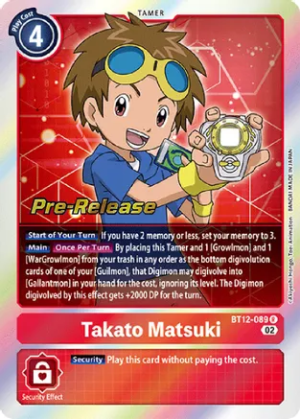 Takato Matsuki - Across Time Pre-Release Cards (BT12_PR)