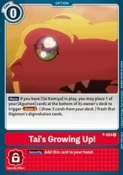 Tai's Growing Up! (Special Release Memorial Pack) - Digimon Promotion Cards (D-PR)