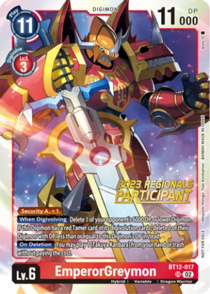 EmperorGreymon (2023 Regionals Participant) - Across Time (BT12)