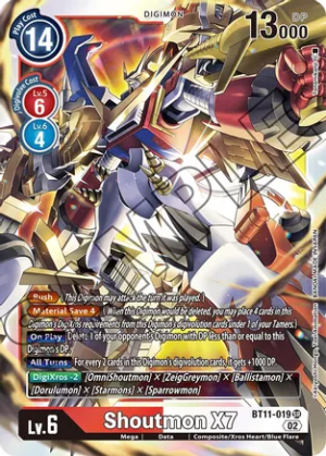 Shoutmon X7 BT11-019 – Dimensional Phase – Super Rare
