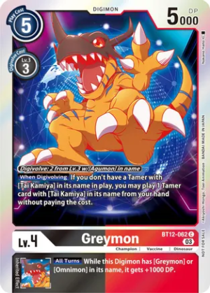 Greymon (Official Tournament Pack Vol.11) - Across Time (BT12-062 C)