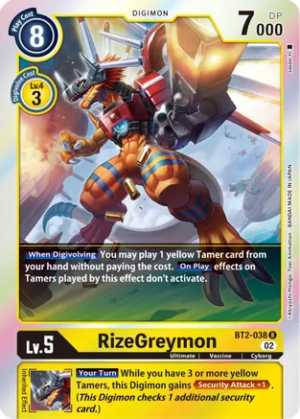 RizeGreymon - BT2-038 (Resurgence Booster Reprint) - Resurgence Booster (RB-01)