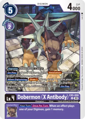 Dobermon (X Antibody) - Animal Colosseum (EX05-059 U)