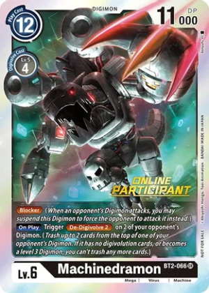 Machinedramon - BT2-066 (2021 Championship Online Regional) [Online Participant] - Release Special Booster (BT01-03)