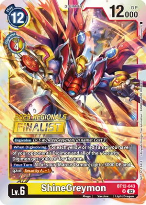 ShineGreymon (2023 Regionals Finalist) - Across Time (BT12)