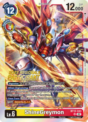 ShineGreymon (2023 Regionals Participant) - Across Time (BT12)