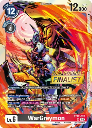 WarGreymon (2023 Regionals Finalist) - Across Time (BT12)