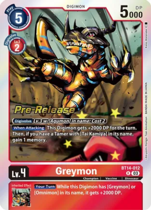 Greymon - Blast Ace Pre-Release Cards (BT14_PR)