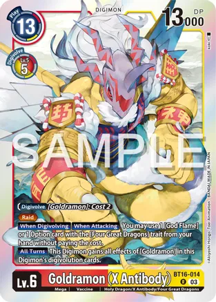 Goldramon (X Antibody) - Beginning Observer (BT16-014 R)
