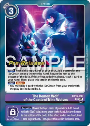 The Demon Wolf of the Castle of Nine Wolves - Beginning Observer Pre-Release Cards (BT16-099 R)
