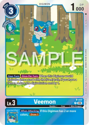Veemon - P-117 (Beginning Observer Pre-Release) - Digimon Promotion Cards (D-PR)