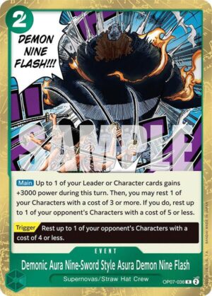 Demonic Aura Nine-Sword Style Asura Demon Nine Flash (Reprint) - Starter Deck 24: GREEN Jewelry Bonney (OP07-039 R)
