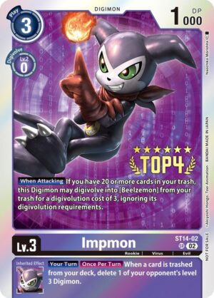Impmon (Digimon 3-On-3 Top 4) - Starter Deck 14: Beelzemon Advanced Deck Set (ST14-02 SR)