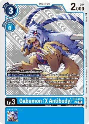 Gabumon (X Antibody) (Starter Deck 15 & 16 Pre-Release) - X Record (BT9-020 U)