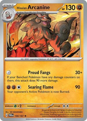 Hisuian Arcanine - 100/167 - Holo Rare