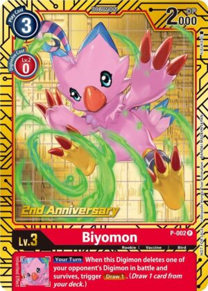 Biyomon - P-002 (2nd Anniversary Card Set) - Digimon Promotion Cards (D-PR)