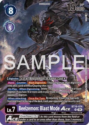 Beelzemon: Blast Mode ACE - Limited Card Pack -Billion Bullet- (BT19-074 SR)