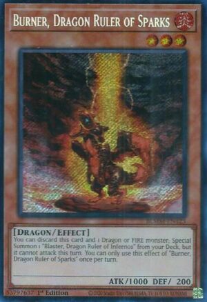 Burner, Dragon Ruler of Sparks - BLMM-EN123 - Secret Rare
