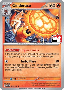 Cinderace - 028/132 - Prize Pack Series Cards