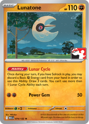 Lunatone - 074/132 - Prize Pack Series Cards (ESPAÑOL)