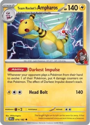 Team Rocket's Ampharos - 074/182 - Uncommon