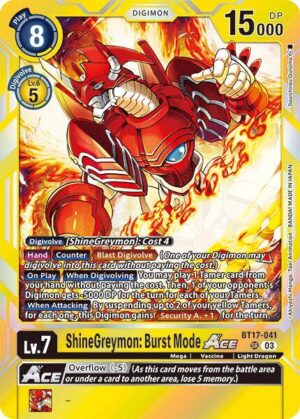 ShineGreymon: Burst Mode ACE - Secret Crisis (BT17-041 SR)