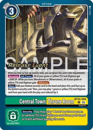 Central Town: Throne Room - Time Stranger Release Event Cards (BT-24_PR)