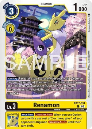 Renamon (BT17-031) (Alternate Art) - Starter Deck 22: Amethyst Mandala Advanced Deck Set (ST-22)